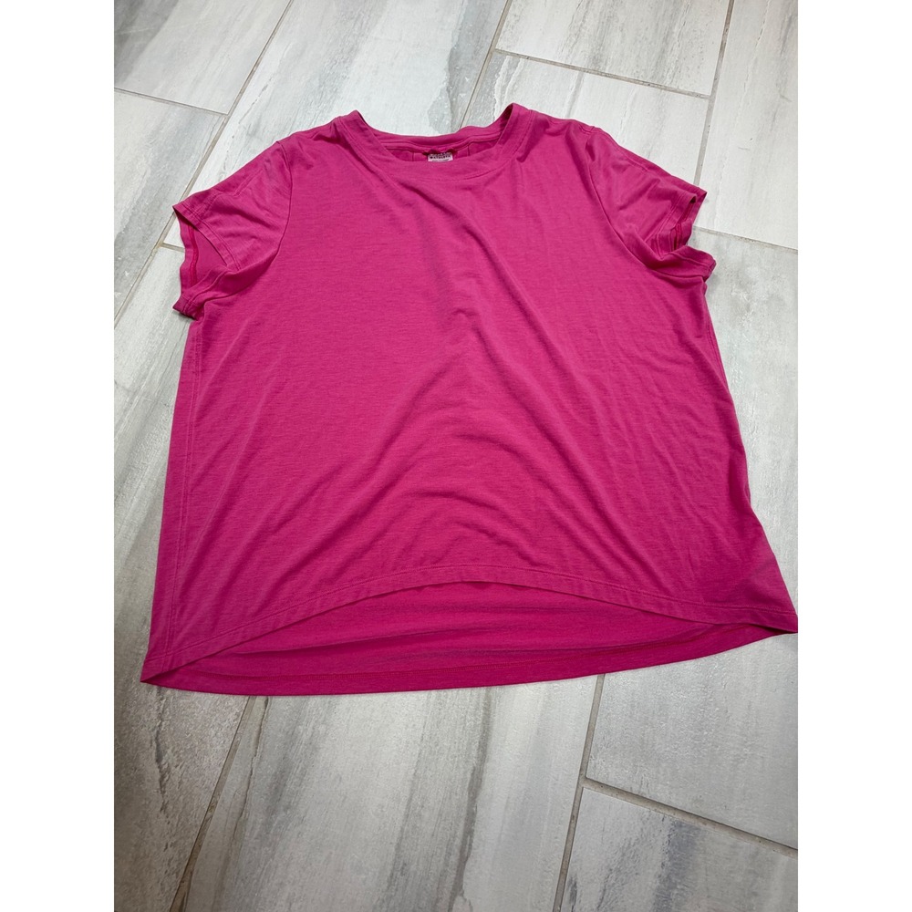 Athleta‎ Breezy Scoop V-Back Tee Pink Short Sleeve Activewear Top M 533409-03